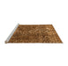 Sideview of Machine Washable Abstract Orange Modern Area Rugs, wshabs1278org