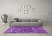 Machine Washable Abstract Purple Modern Area Rugs in a Living Room, wshabs1278pur