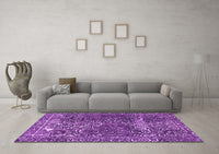 Machine Washable Abstract Purple Modern Rug, wshabs1278pur