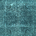 Square Machine Washable Abstract Light Blue Modern Rug, wshabs1278lblu