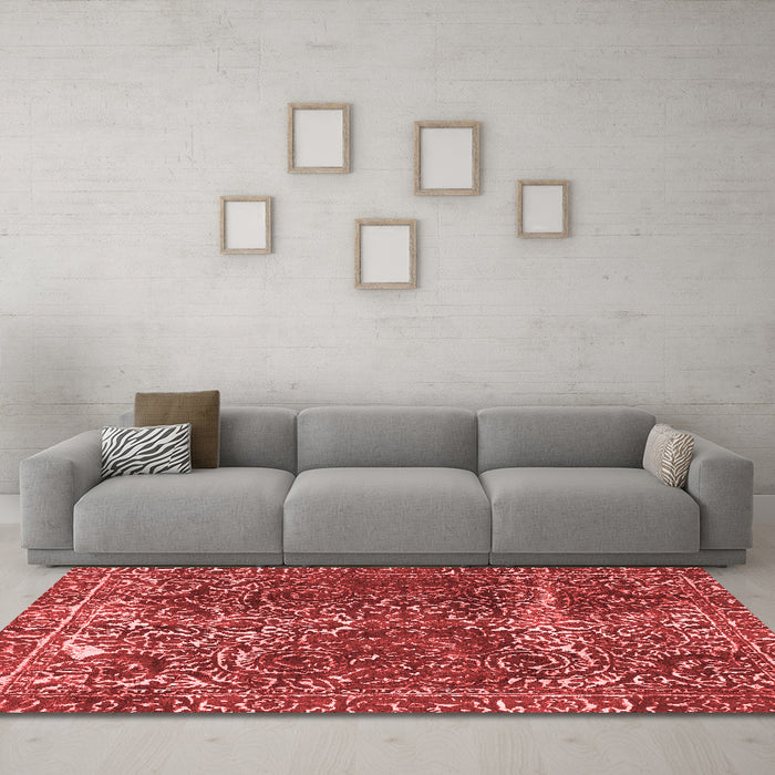 Modern Red Washable Rugs