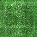 Square Machine Washable Abstract Green Modern Area Rugs, wshabs1278grn