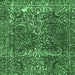 Square Abstract Emerald Green Modern Rug, abs1278emgrn