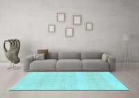 Machine Washable Abstract Light Blue Modern Rug, wshabs1279lblu