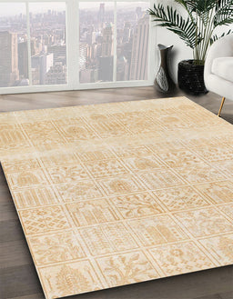 Machine Washable Abstract Yellow Rug in a Family Room, wshabs1279