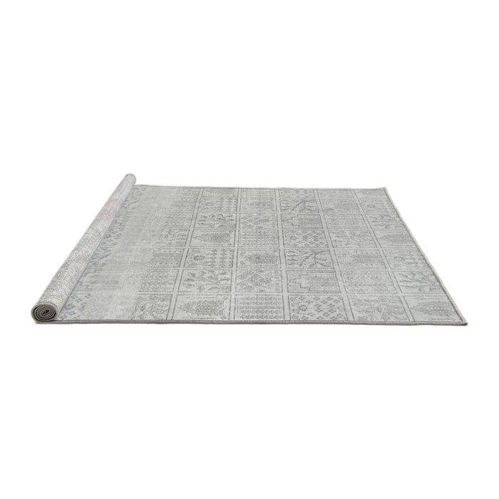 Sideview of Machine Washable Abstract Gray Modern Rug, wshabs1279gry
