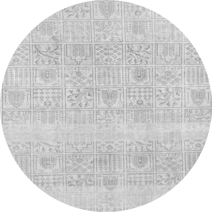 Round Machine Washable Abstract Gray Modern Rug, wshabs1279gry