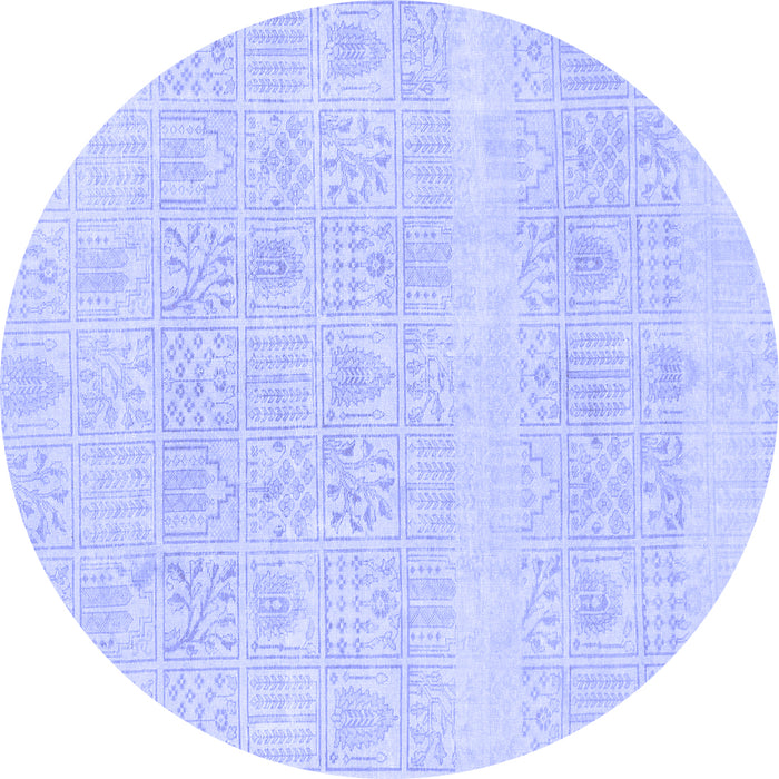 Round Machine Washable Abstract Blue Modern Rug, wshabs1279blu