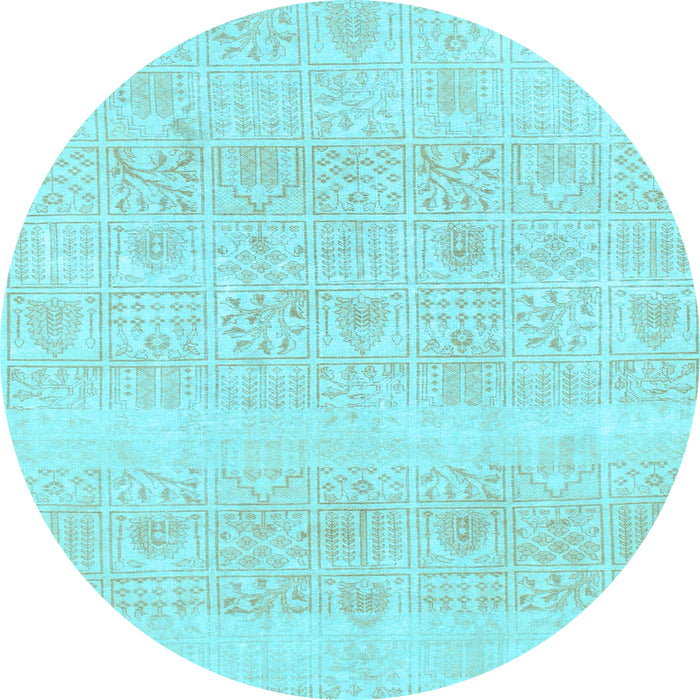 Round Machine Washable Abstract Light Blue Modern Rug, wshabs1279lblu