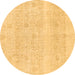 Round Abstract Brown Modern Rug, abs1279brn