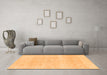 Machine Washable Abstract Orange Modern Area Rugs in a Living Room, wshabs1279org