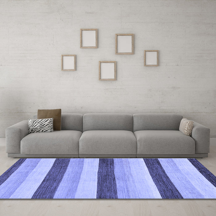 Machine Washable Solid Blue Modern Rug in a Living Room, wshabs127blu
