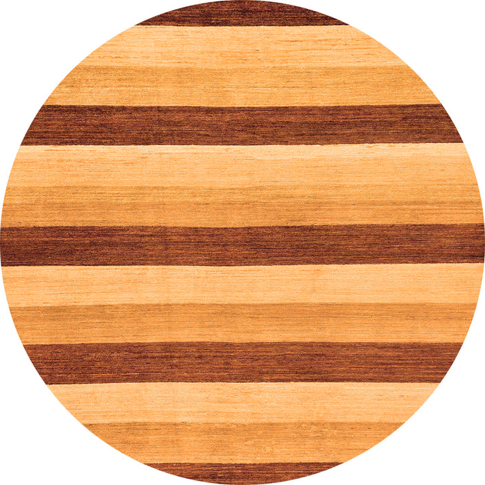 Round Solid Orange Modern Rug, abs127org