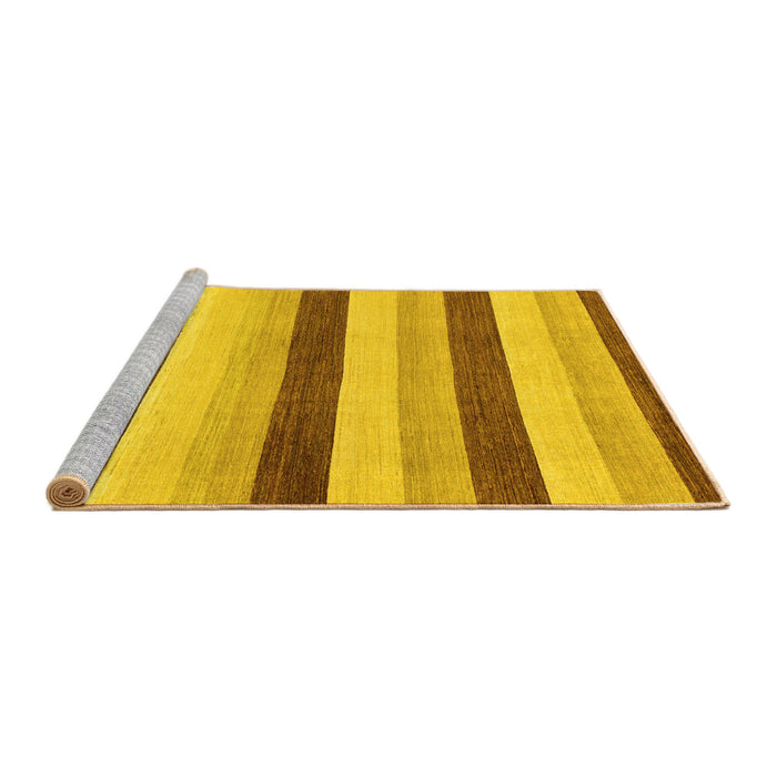 Sideview of Machine Washable Solid Yellow Modern Rug, wshabs127yw