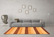 Machine Washable Solid Orange Modern Area Rugs in a Living Room, wshabs127org