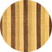 Round Solid Brown Modern Rug, abs127brn