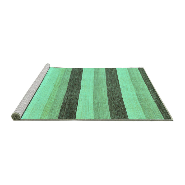 Sideview of Machine Washable Solid Turquoise Modern Area Rugs, wshabs127turq