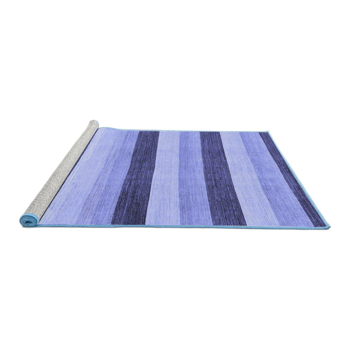 Sideview of Machine Washable Solid Blue Modern Rug, wshabs127blu