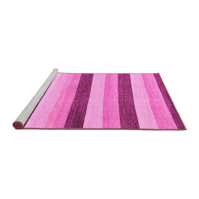 Sideview of Machine Washable Solid Pink Modern Rug, wshabs127pnk