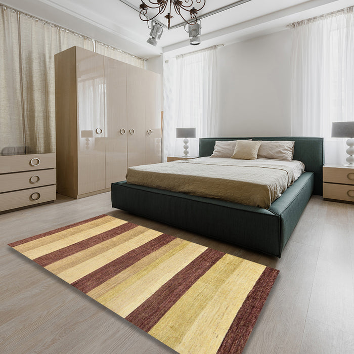 Machine Washable Abstract Red Rug in a Bedroom, wshabs127