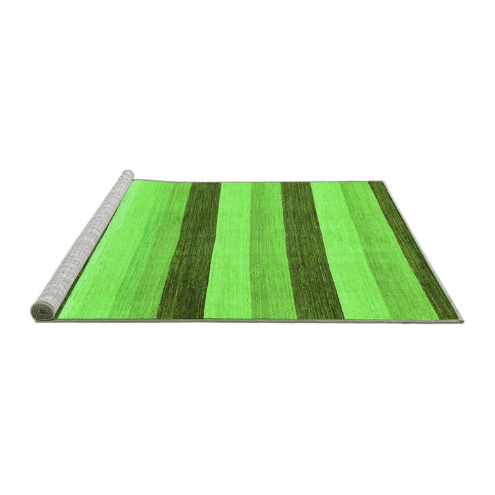 Sideview of Machine Washable Solid Green Modern Area Rugs, wshabs127grn