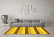 Machine Washable Solid Yellow Modern Rug in a Living Room, wshabs127yw