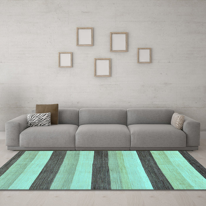 Machine Washable Solid Light Blue Modern Rug in a Living Room, wshabs127lblu