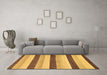 Machine Washable Solid Brown Modern Rug in a Living Room,, wshabs127brn