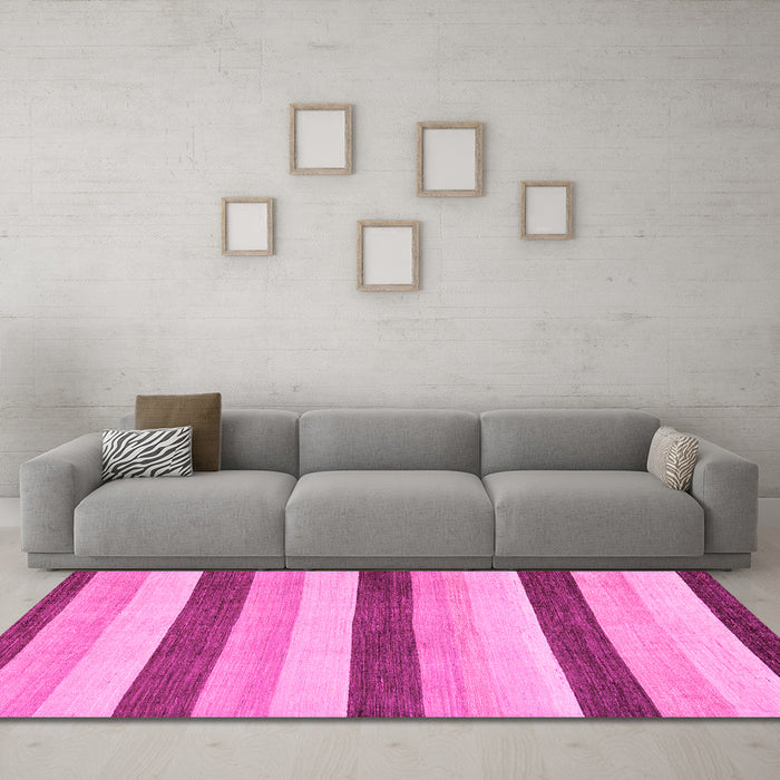 Machine Washable Solid Pink Modern Rug in a Living Room, wshabs127pnk