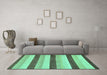 Machine Washable Solid Turquoise Modern Area Rugs in a Living Room,, wshabs127turq