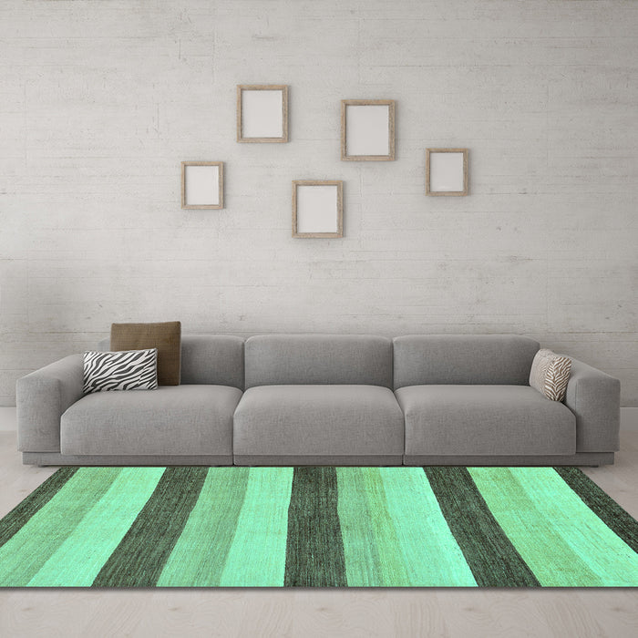 Machine Washable Solid Turquoise Modern Area Rugs in a Living Room,, wshabs127turq
