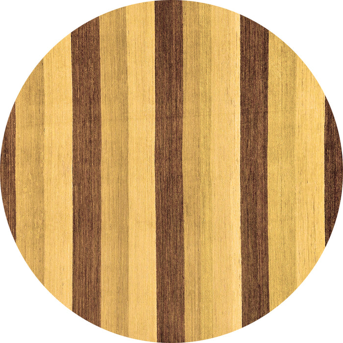 Round Machine Washable Solid Brown Modern Rug, wshabs127brn