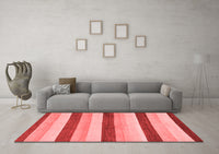 Machine Washable Solid Red Modern Rug, wshabs127red