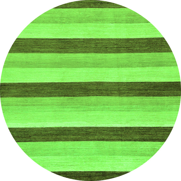 Round Solid Green Modern Rug, abs127grn
