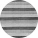 Round Solid Gray Modern Rug, abs127gry