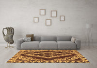 Machine Washable Abstract Brown Modern Rug, wshabs1280brn