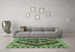 Machine Washable Abstract Turquoise Modern Area Rugs in a Living Room,, wshabs1280turq