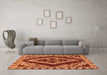 Machine Washable Abstract Orange Modern Area Rugs in a Living Room, wshabs1280org