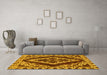 Machine Washable Abstract Yellow Modern Rug in a Living Room, wshabs1280yw