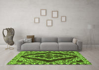 Machine Washable Abstract Green Modern Rug, wshabs1280grn