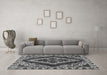 Machine Washable Abstract Gray Modern Rug in a Living Room,, wshabs1280gry