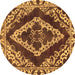 Round Abstract Brown Modern Rug, abs1280brn