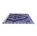 Sideview of Machine Washable Abstract Blue Modern Rug, wshabs1280blu