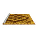 Sideview of Machine Washable Abstract Yellow Modern Rug, wshabs1280yw