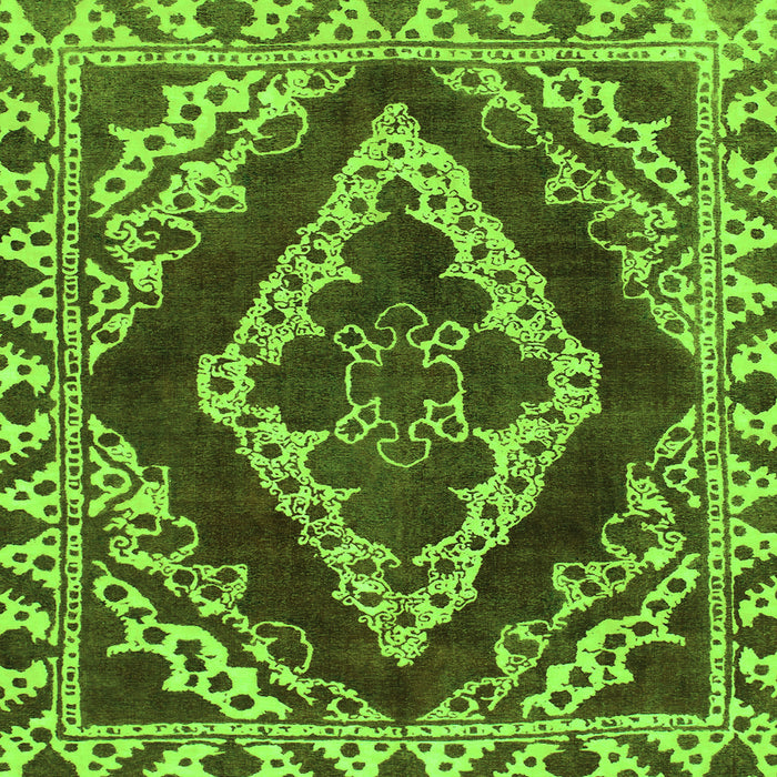 Square Machine Washable Abstract Green Modern Area Rugs, wshabs1280grn