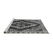 Sideview of Machine Washable Abstract Gray Modern Rug, wshabs1280gry