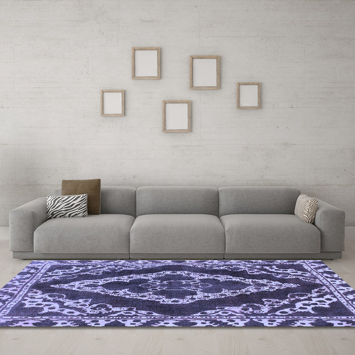 Machine Washable Abstract Blue Modern Rug in a Living Room, wshabs1280blu