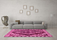 Machine Washable Abstract Pink Modern Rug, wshabs1280pnk