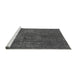 Sideview of Machine Washable Abstract Gray Modern Rug, wshabs1281gry