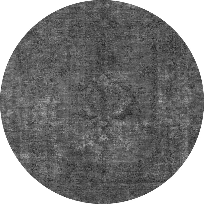 Round Abstract Gray Modern Rug, abs1281gry